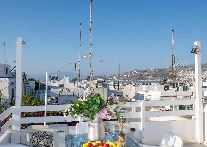 Mykonos Town Aura Panorama With Private Terrace Daire