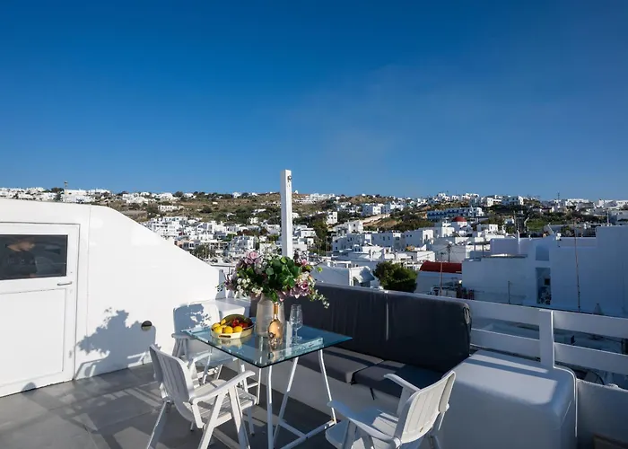 Mykonos Town Aura Panorama With Private Terrace Daire *