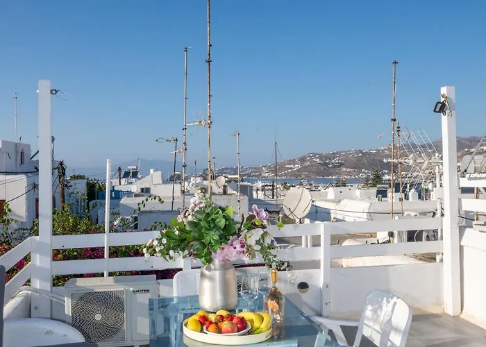 Mykonos Town Aura Panorama With Private Terrace 아파트 스키아토스타운